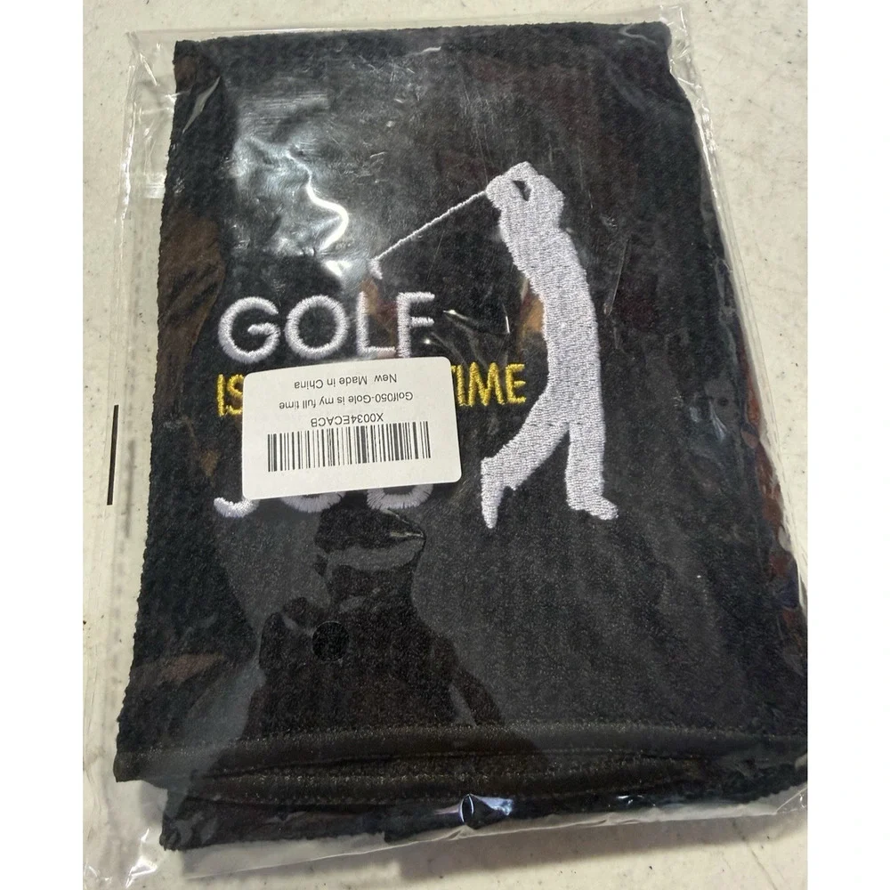 Golf is My Full Time Job Golf Towel, Embroidered Golf Towels for Golf Bags *READ